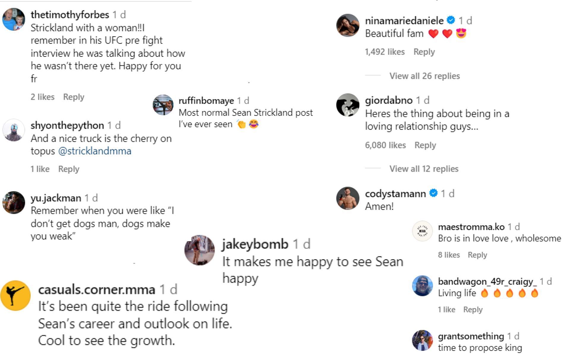 Fans react to Sean Strickland&#039;s recent post with girlfriend and pet dog [Images courtesy: @stricklandmma on Instagram]