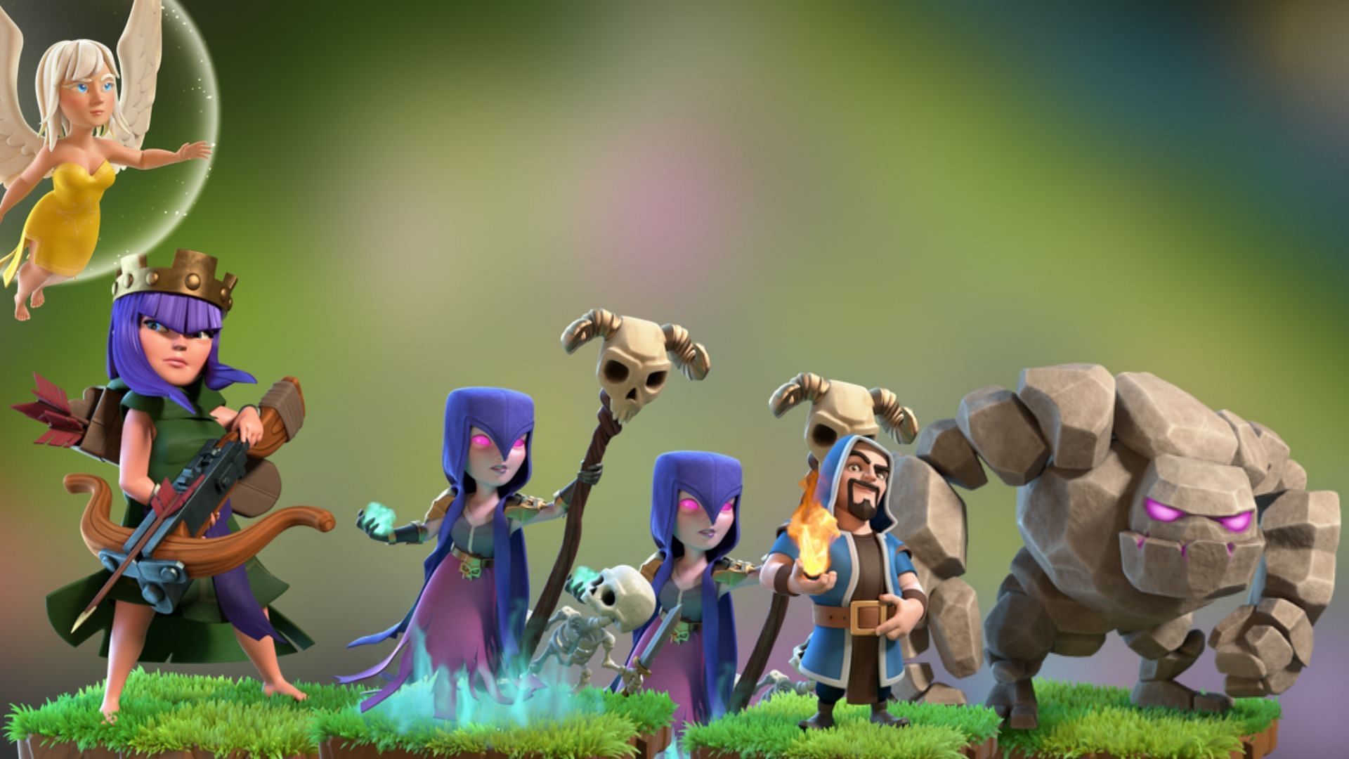 Town Hall 9 Queen Charge Witch Slap in Clash of Clans (Image via SuperCell)