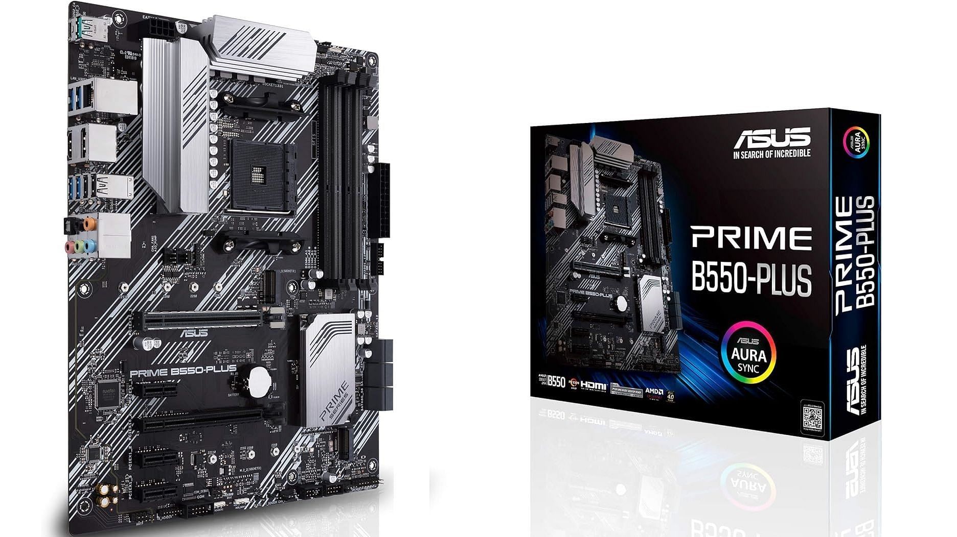 The ASUS Prime B550-PLUS motherboard (Image via ASUS, Amazon)