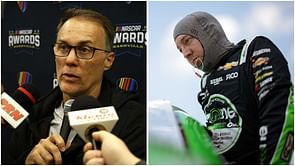 "This one is 100% on him": Kevin Harvick blames Kyle Busch for late-race incident with Denny Hamlin in Brickyard 400