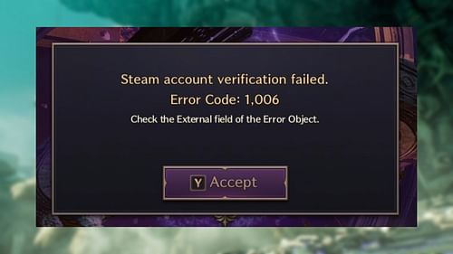 Throne and Liberty error code 1006 (Image via NCSOFT)