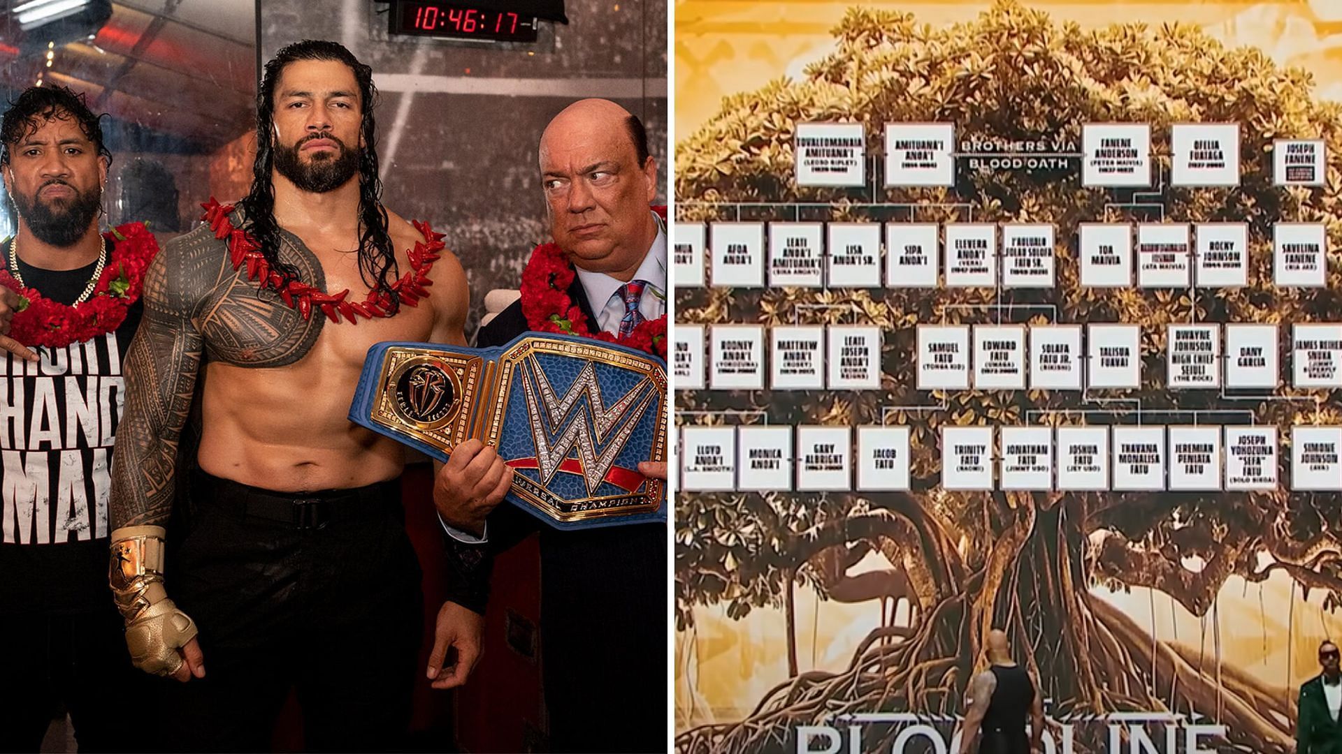 The real-life Bloodline [Image credits: WWE.com and WWE YouTube]