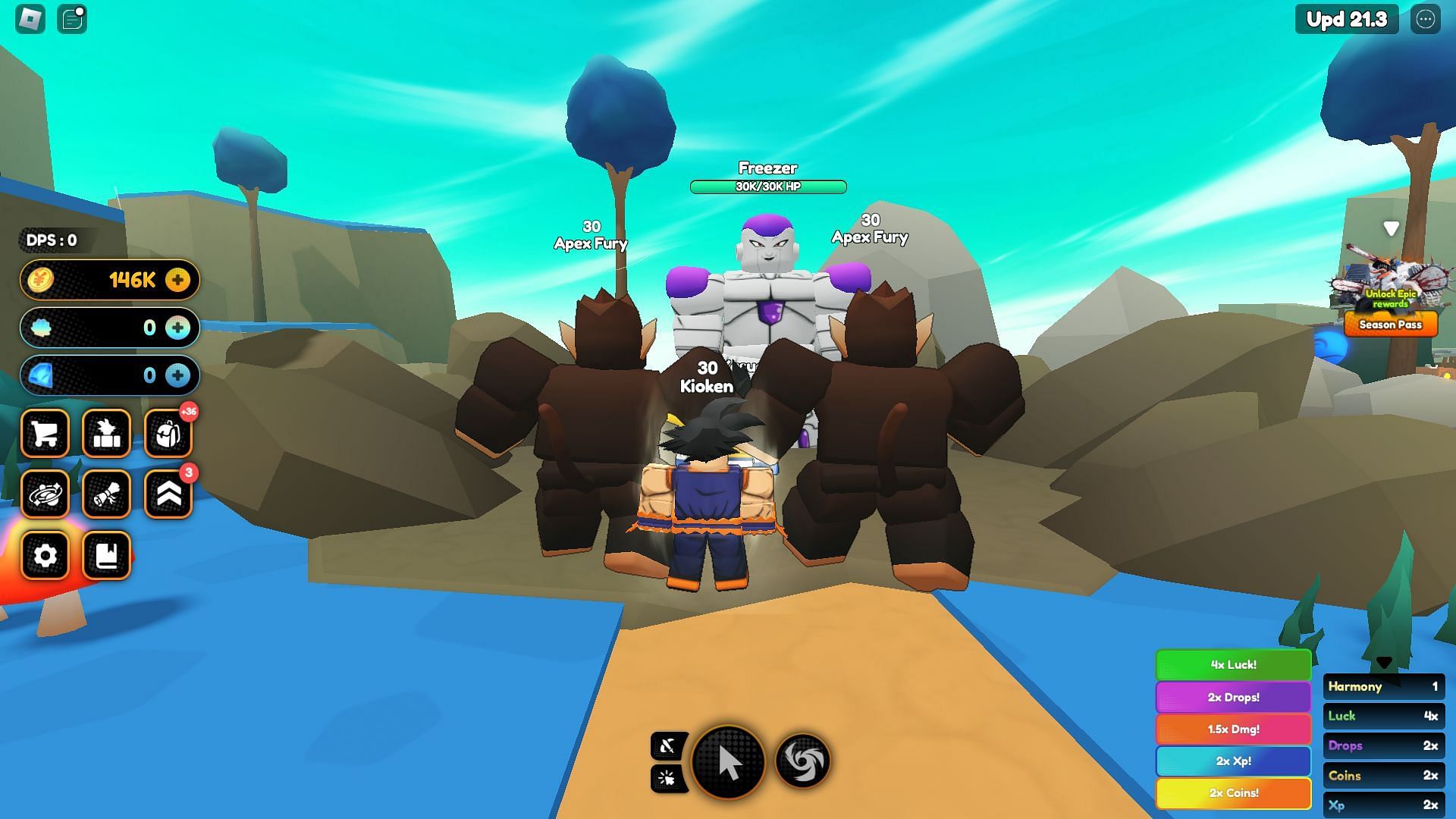 Freezer, the final boss (Image via Roblox)