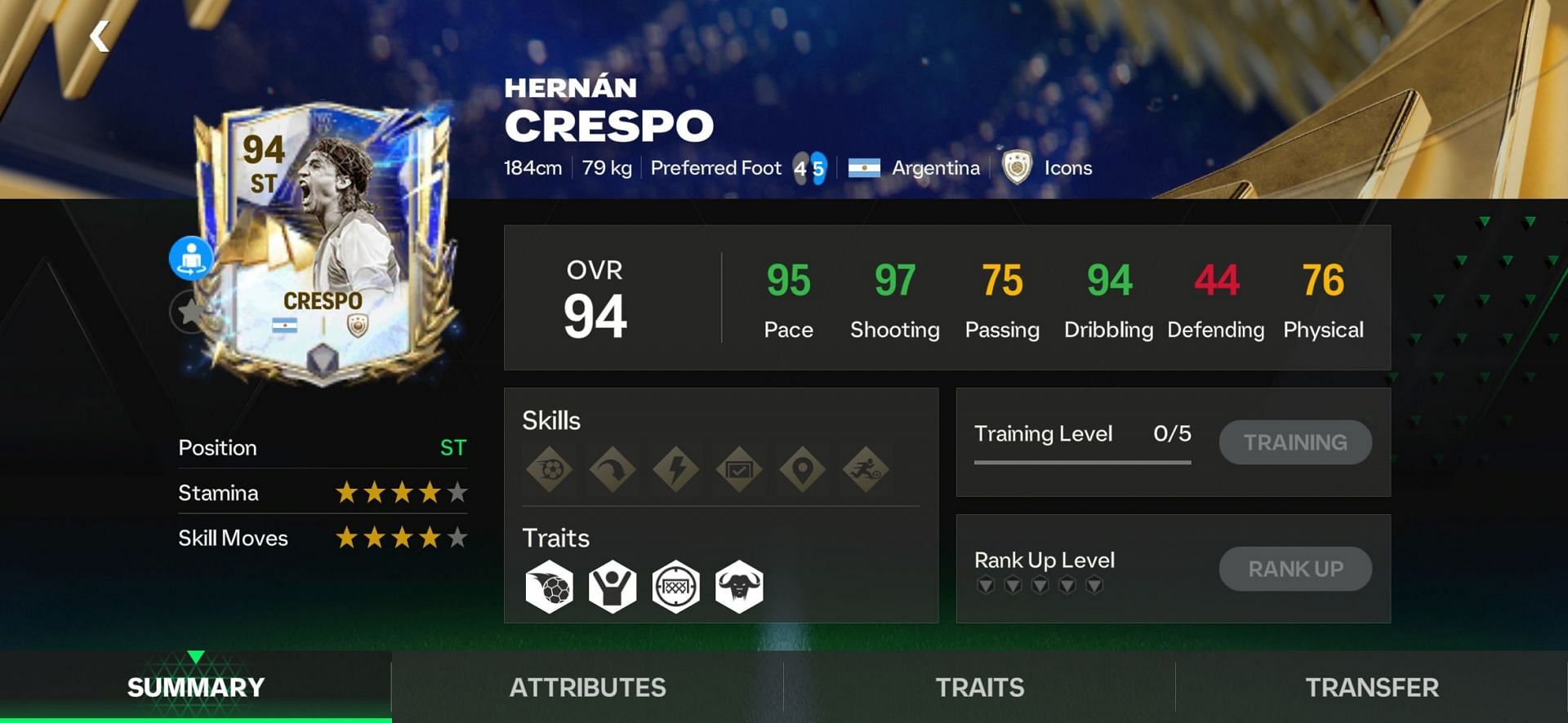 Argentine legend Crespo is also leaked to make it to the FC Mobile Copa America final countdown rewards roster (Image via EA Sports)