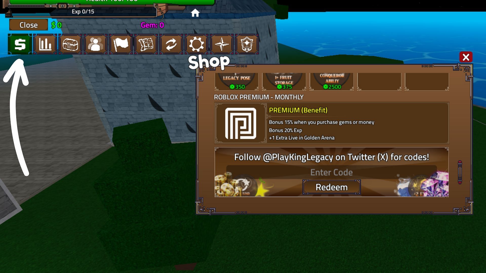 Code box in King Legacy (Image via Roblox King Legacy)