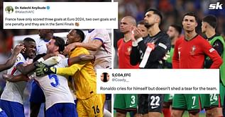 “Cries for himself but doesn’t shed a tear for the team”, “CR7 era is over” - X erupts as Cristiano Ronaldo and Portugal get knocked out of Euro 2024