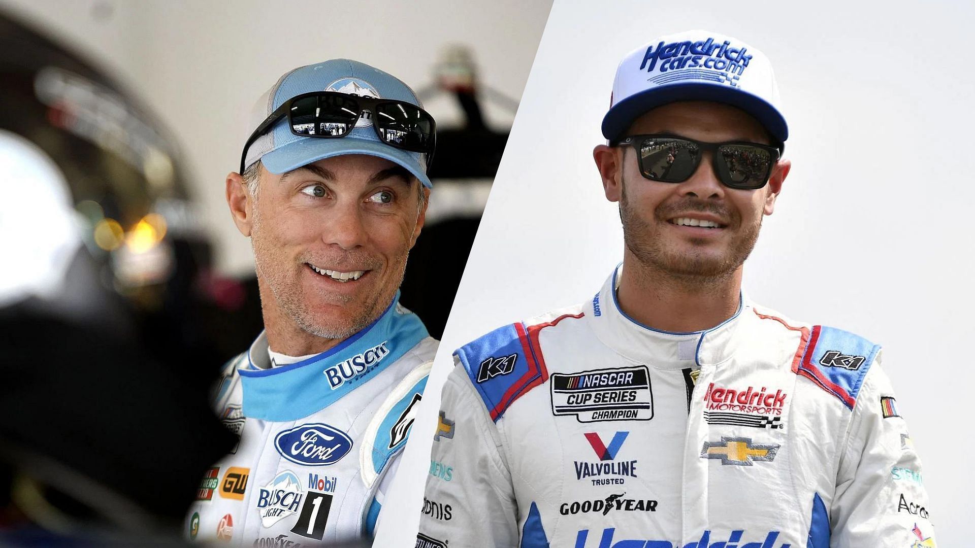 Kevin Harvick (L) supportive of Kyle Larson