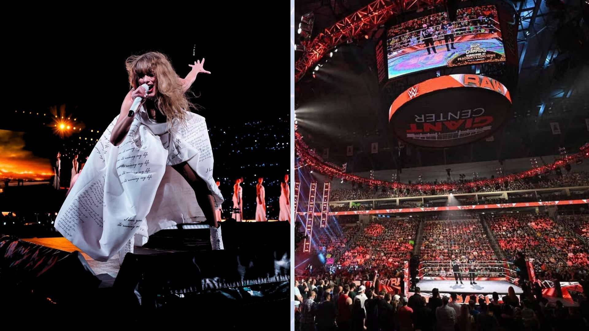 Swifties of the WWE Universe get a surprising Taylor Swift namedrop on WWE RAW [ Image Credits: Taylor Swift/X and WWE]