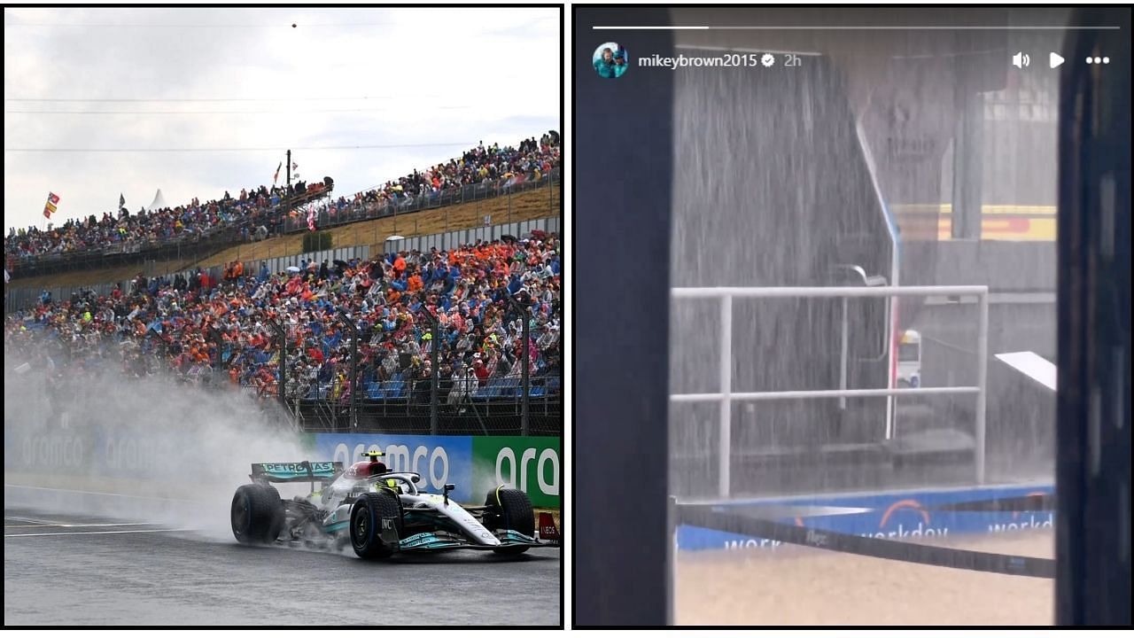 2024 F1 Hungarian Grand Prix under threat because of extreme weather conditions (Images from @mikebrown2015 on Instagram and Getty Images)
