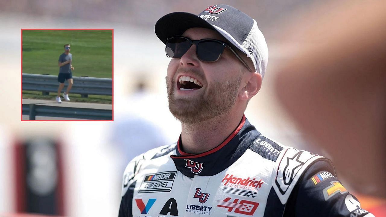 William Byron was spotted jogging at IMS on Saturday