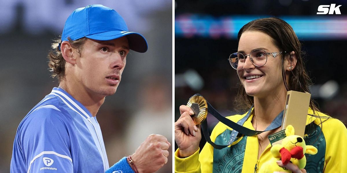 Alex de Minaur congratulated Kaylee McKeown over her 100-meter backstroke gold win at the Paris Olympics (Source: Getty)