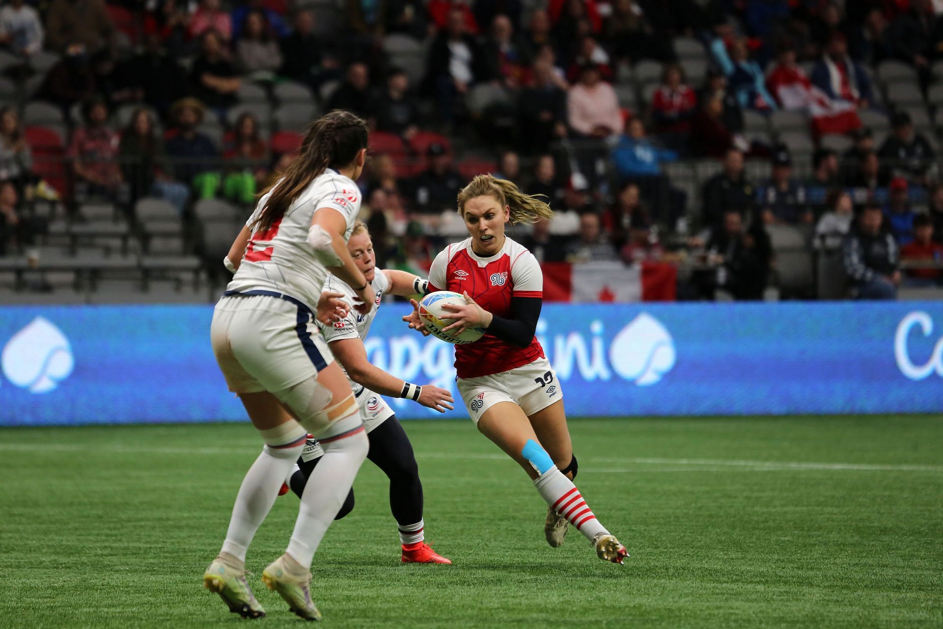 Amy Wilson-Hardy in action at the BC Place Stadium in British Columbia in March 2023 - Getty Images