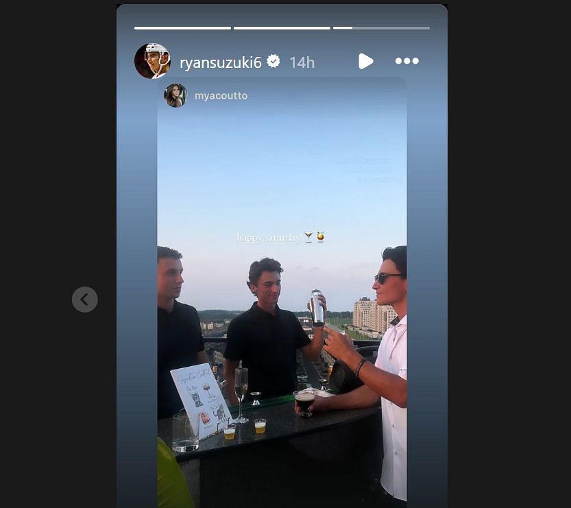 Ryan Suzuki enjoying the mocktail at Nick&#039;s wedding. (Credits: @ryansuzuki Instagram)