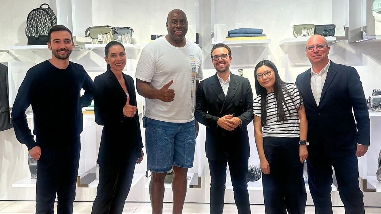 Johnson at the Dior shop. (image credit: instagram/magicjohnson)