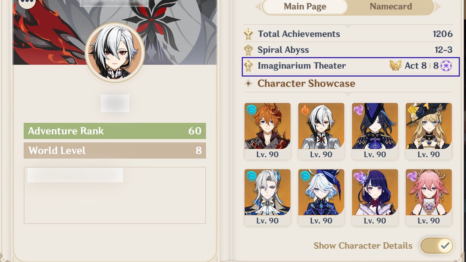 Stellas earned displayed in profile showcase (Image via HoYoverse)