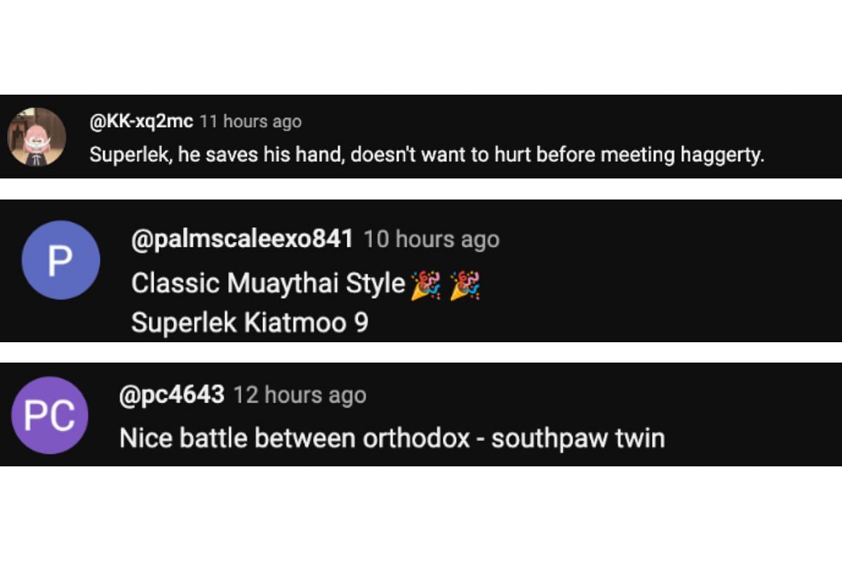 Screenshot of fans&#039; comments