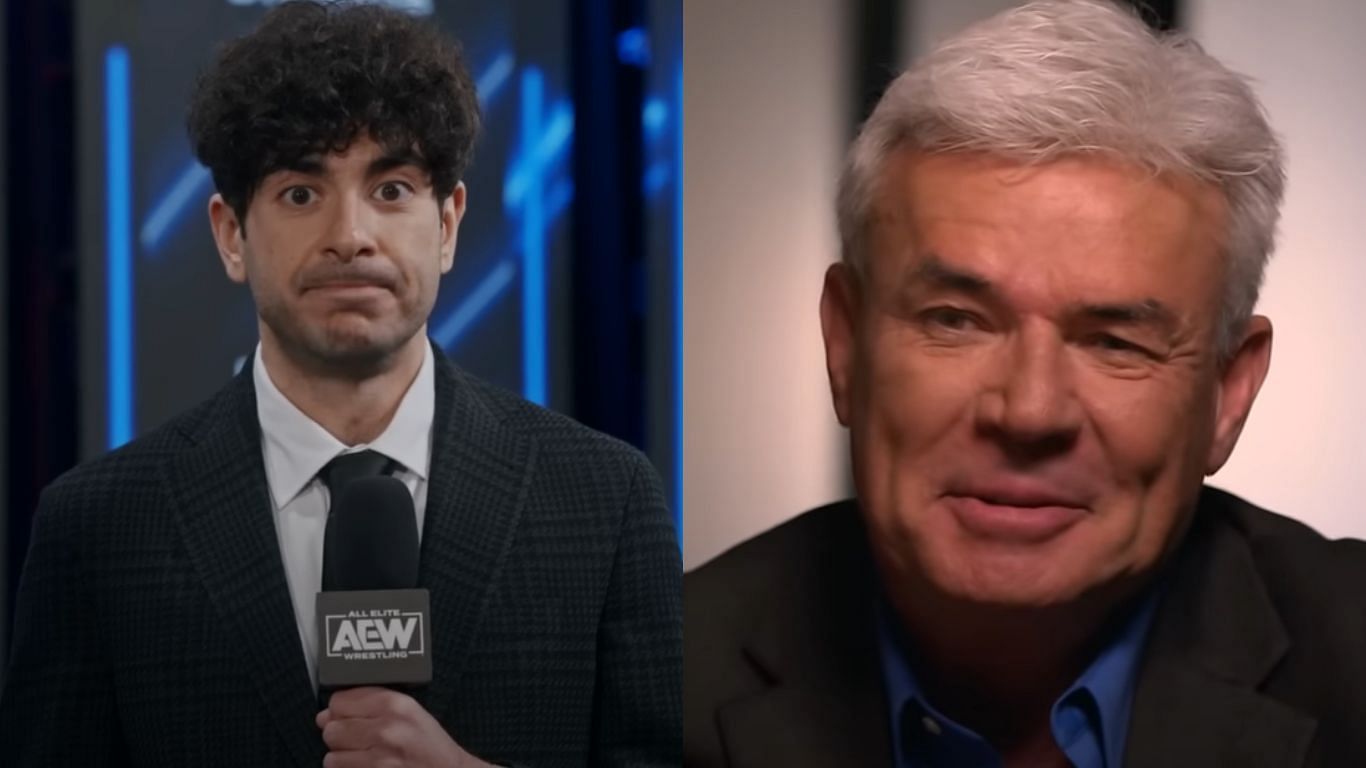 Tony Khan (left), Eric Bischoff (right) [Image Credits: WWE &amp; AEW YouTube]