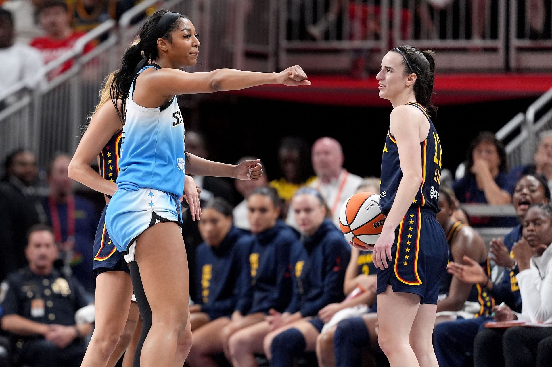 Watch Angel Reese edges out Caitlin Clark in halfcourt shooting