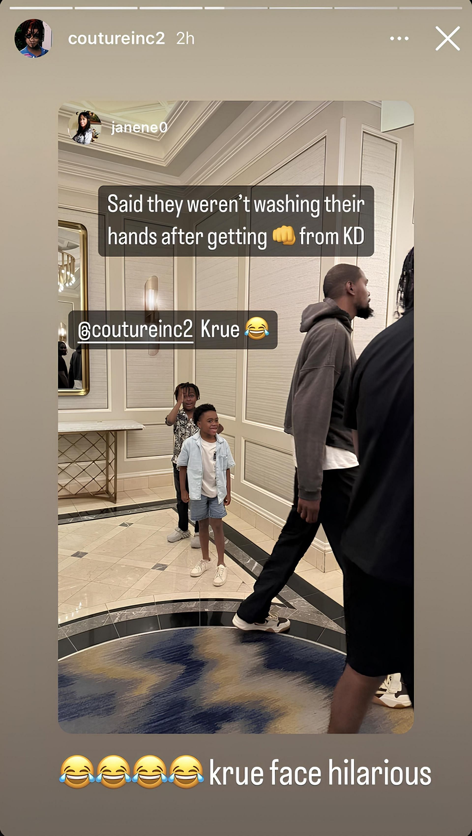 Anthony Edwards&#039; girlfriend found her son&#039;s reaction hilarious upon seeing Kevin Durant (@coutureinc2)