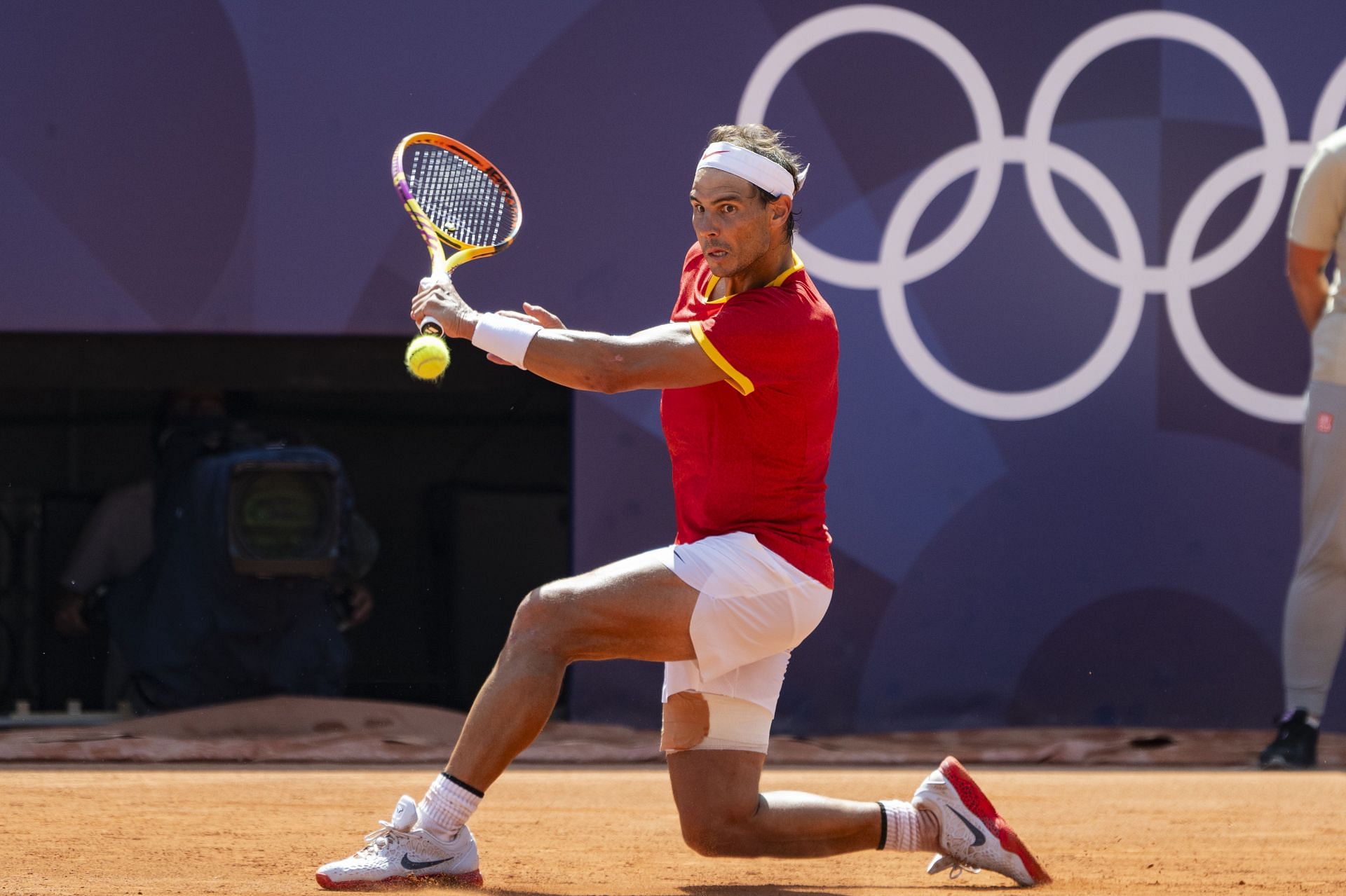 Rafael Nadal during his second round match against Novak Djokovic at the 2024 Paris Olympics - Getty Images