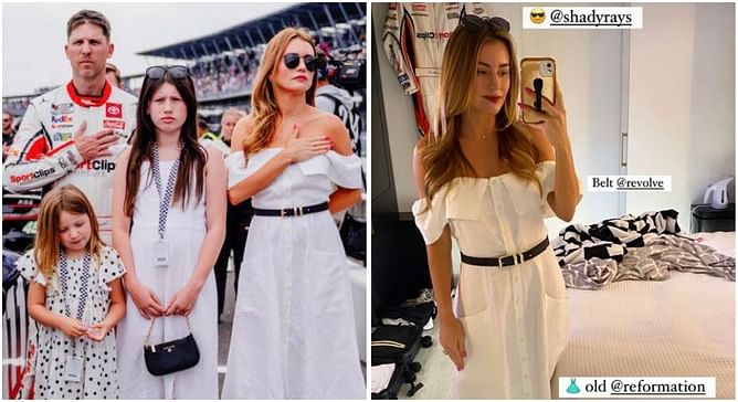 Jordan Fish breaks down her chic white Indy look while cheering on Denny Hamlin