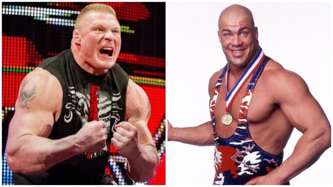 "Better than Brock Lesnar" - Kurt Angle heaps praise on WWE star released under controversial circumstances