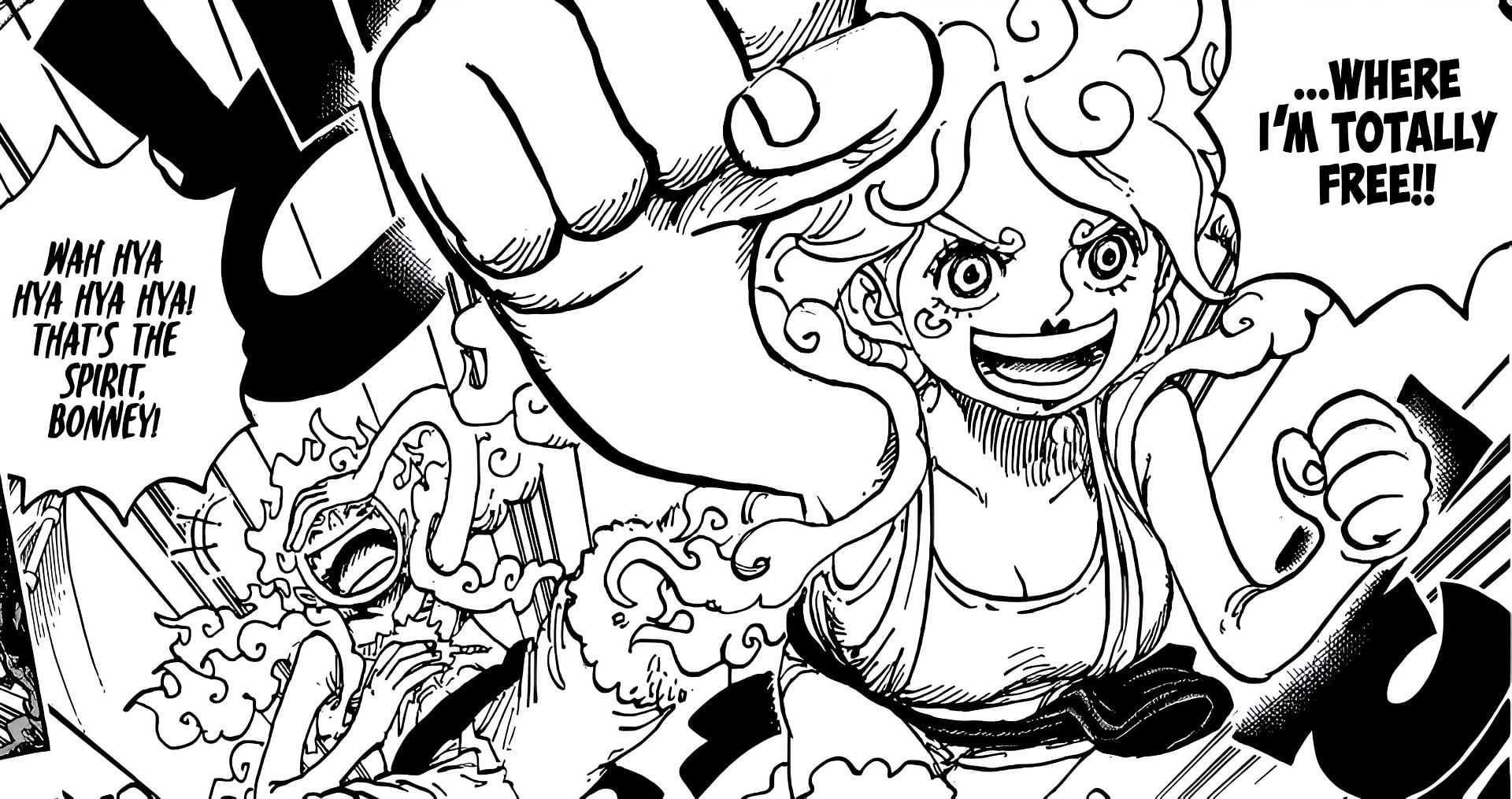 Bonney Nika and Luffy Gear 5 (Image via Shueisha)