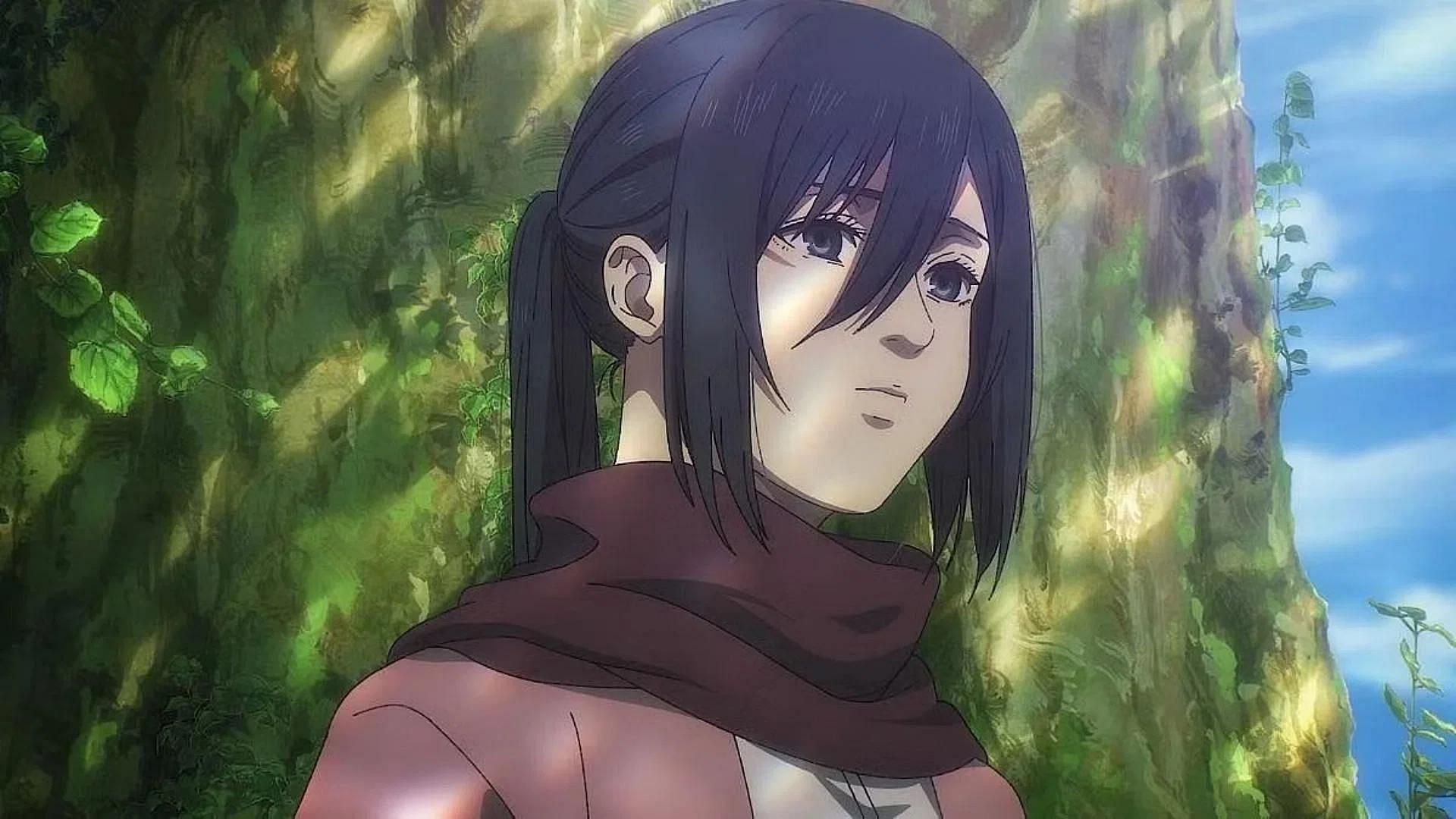 Mikasa, as shown in the anime (Image via MAPPA)