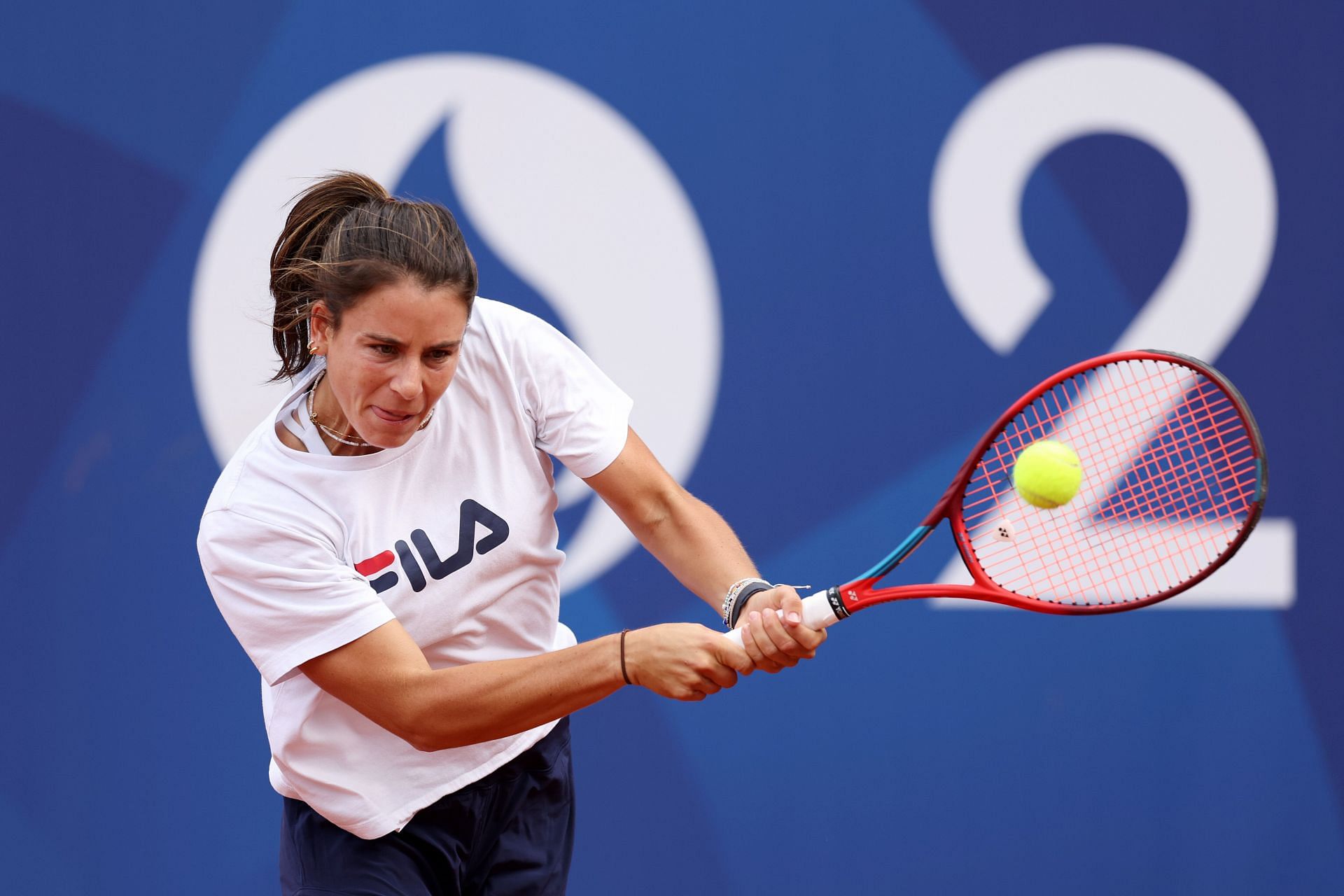 Emma Navarro training at the Paris 2024 Olympic Games. (Image via Getty)