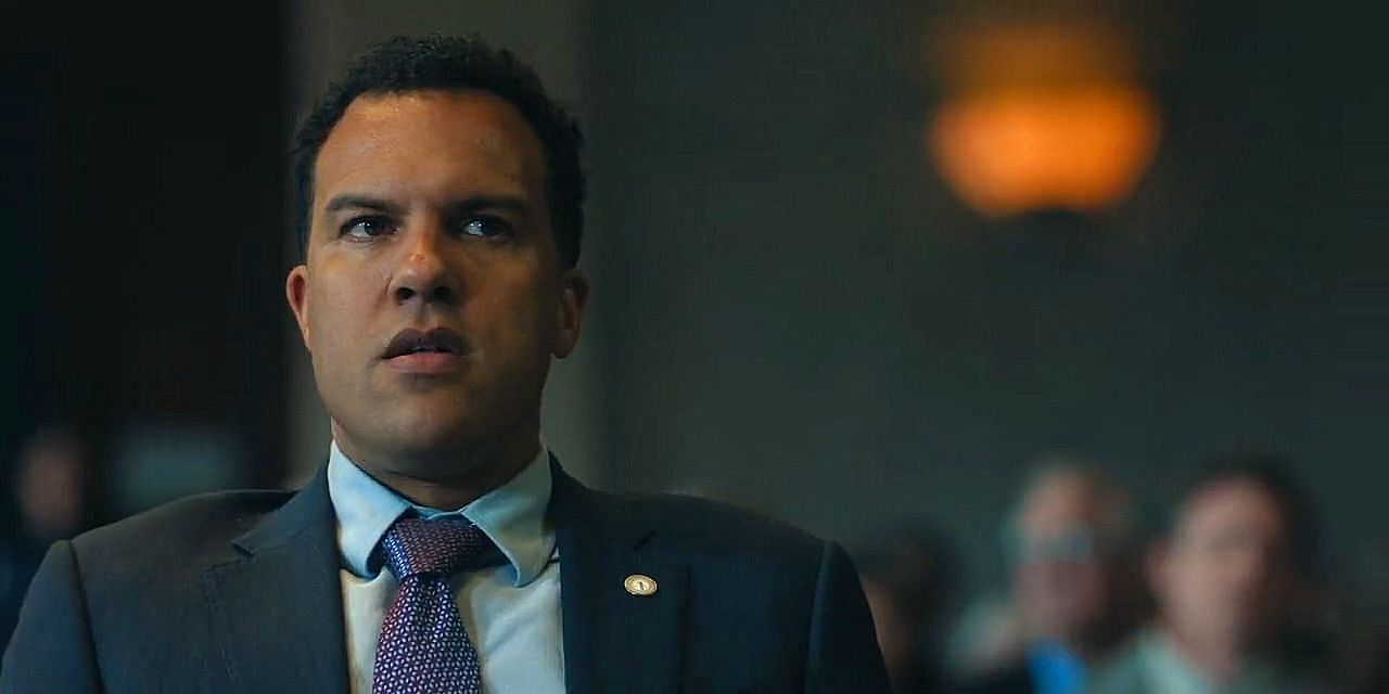 OT Fagbenle as Nico Della Guardia in a still from Presumed Innocent (via Apple TV+)