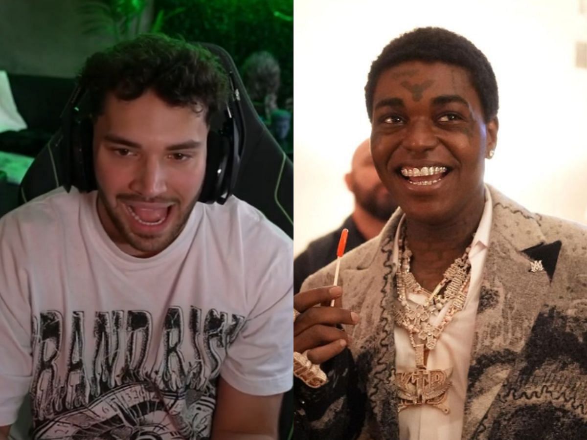 Adin Ross announces stream with Kodak Black (Image via Kick/Adin Ross and Instagram/Kodak Black)