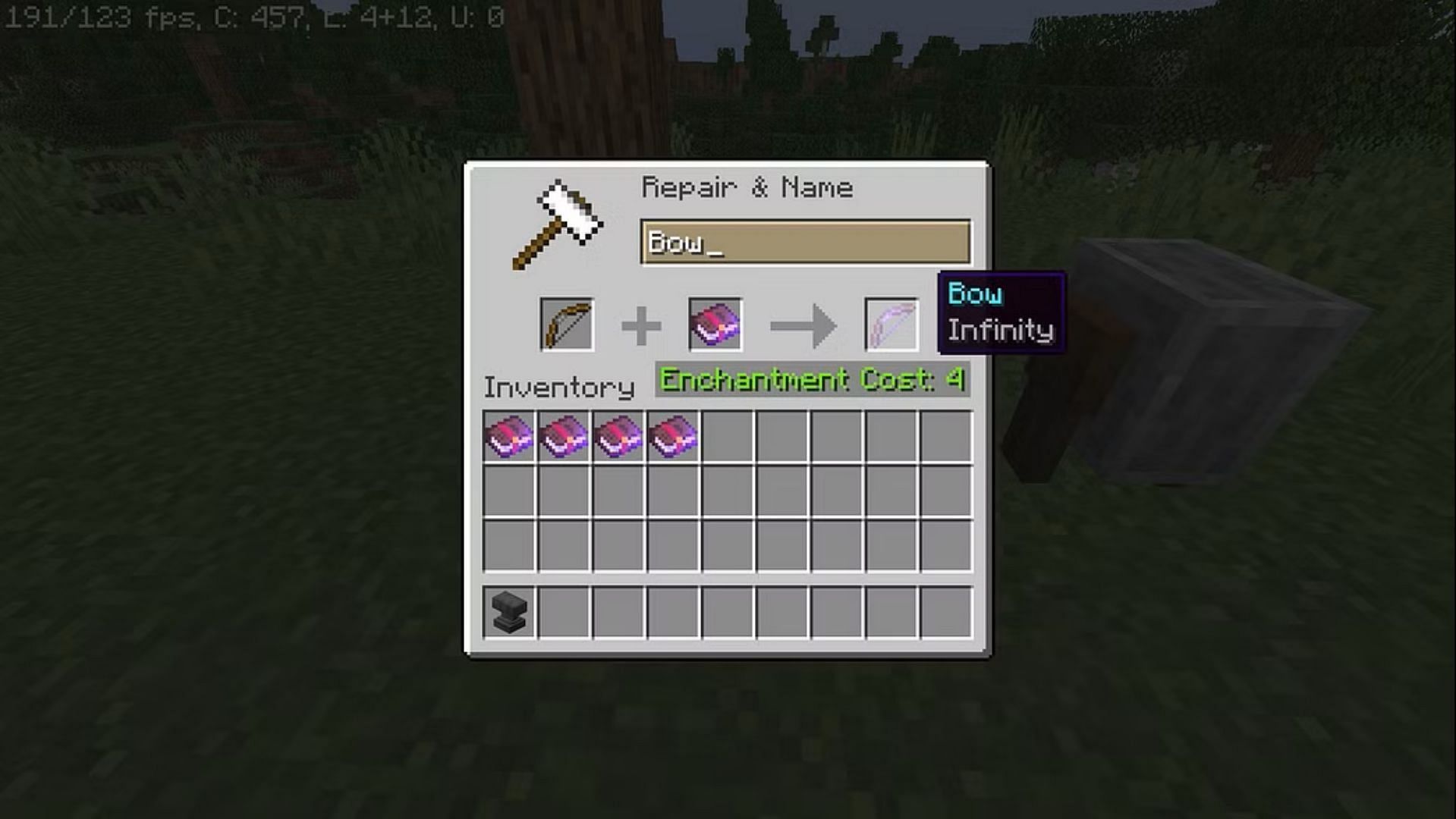 Infinity enchantment (Image via Mojang Studios)