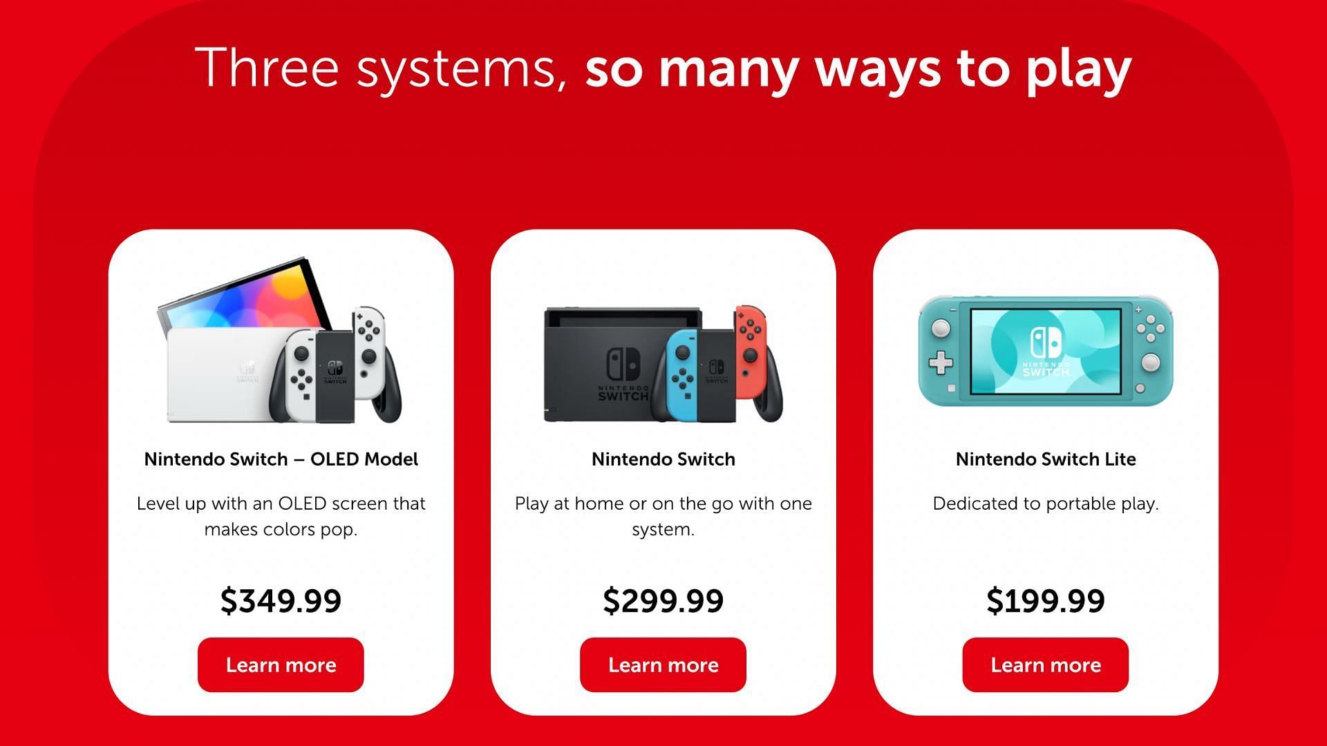 Nintendo Switch Lite vs Switch OLED: The Lite is much cheaper (Image via Nintendo)