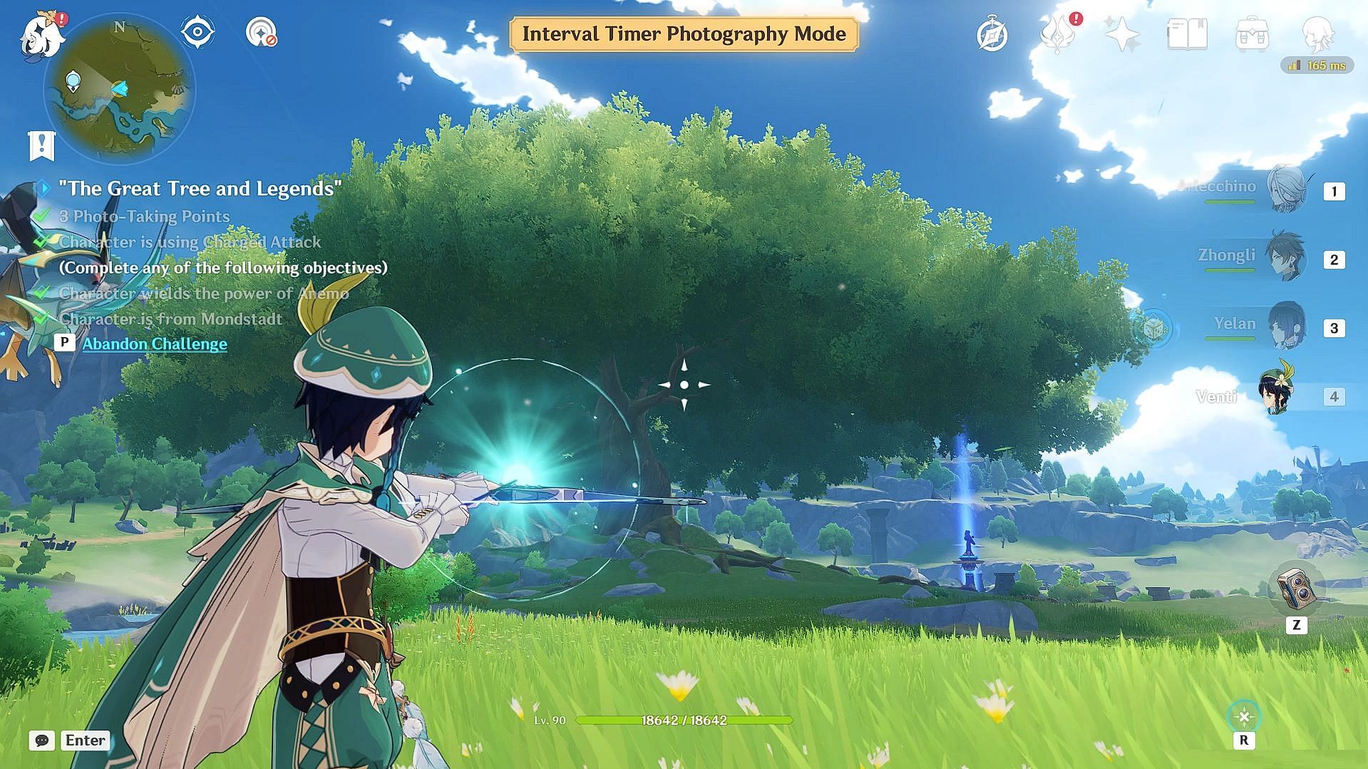 Hold the character in the Charged Attack position (Image via HoYoverse)