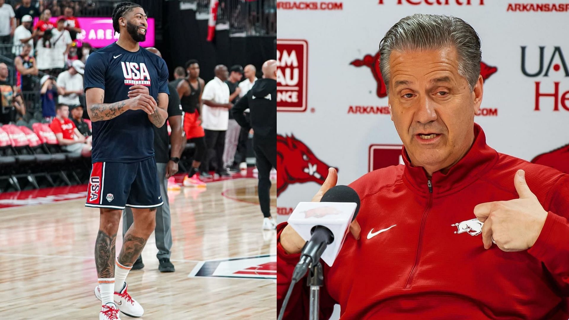 Lakers star Anthony Davis and Arkansas coach John Calipari