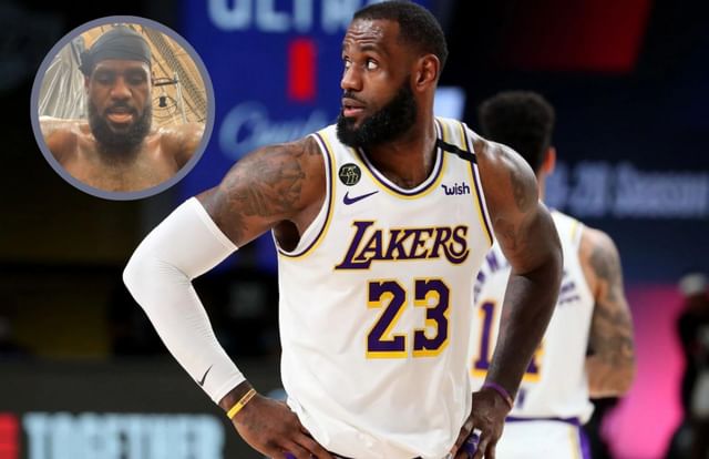 LeBron James drenched in sweat after workout following reported $104  million max deal agreement