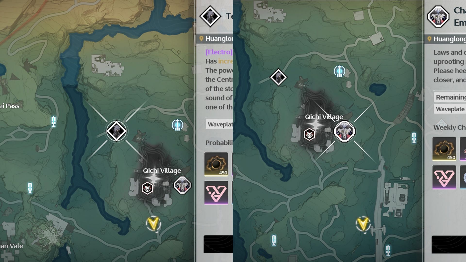 Tempest Mephis and Chaotic Juncture: Ember locations (Image via Kuro Games)