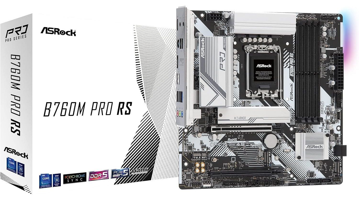 The ASRock B760M Pro RS motherboard (Image via ASRock, Amazon)