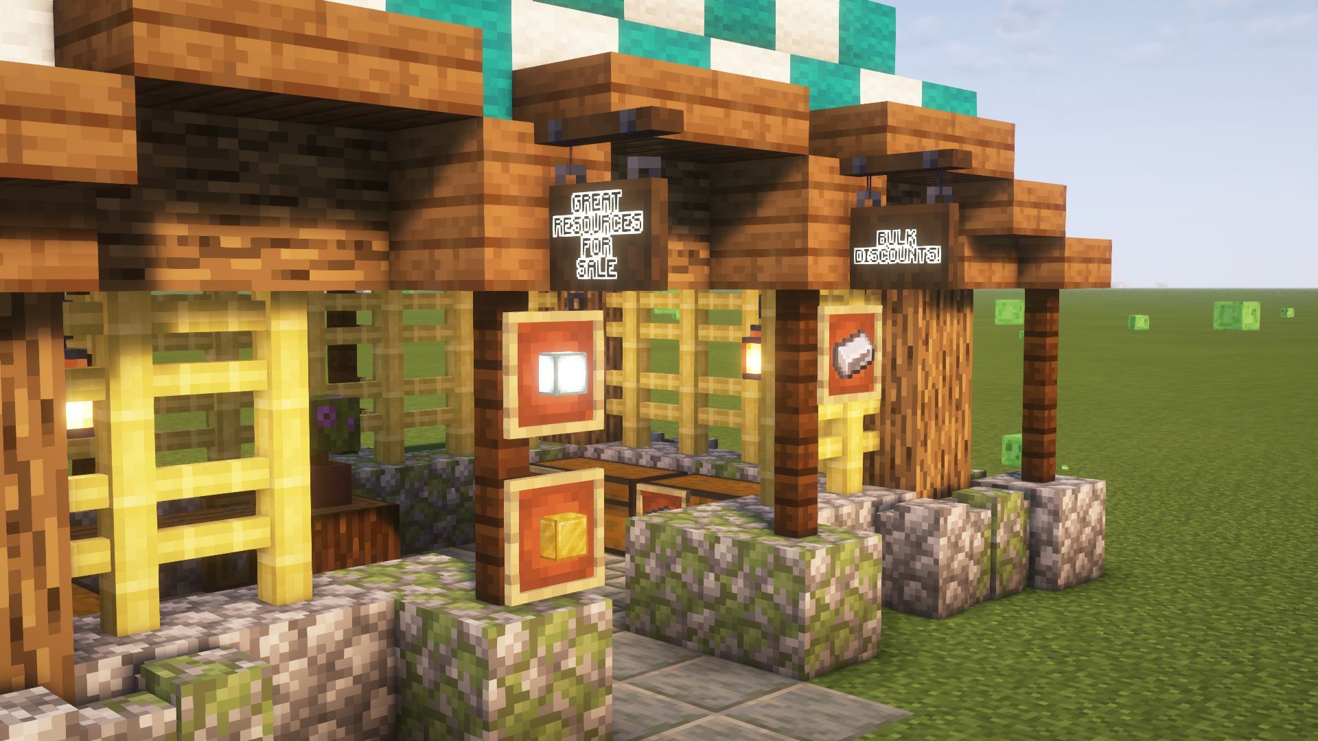 Examples of store advertisements (Image via Mojang)