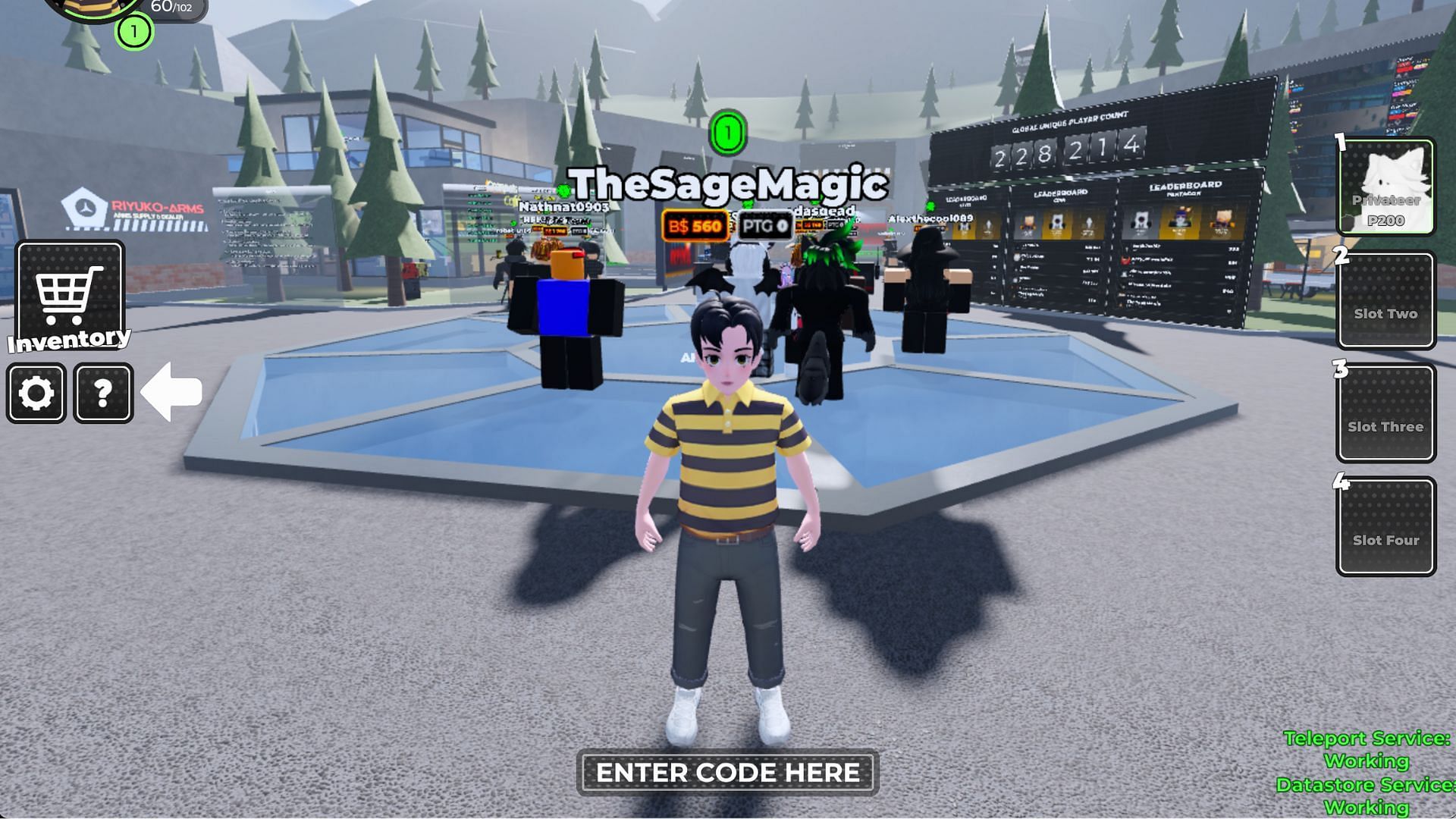 Code redemption in the game (Image via Roblox)