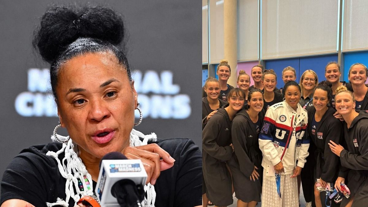 Dawn Staley with the USA water polo team (Image credits: Instagram/@staley05, GETTY)