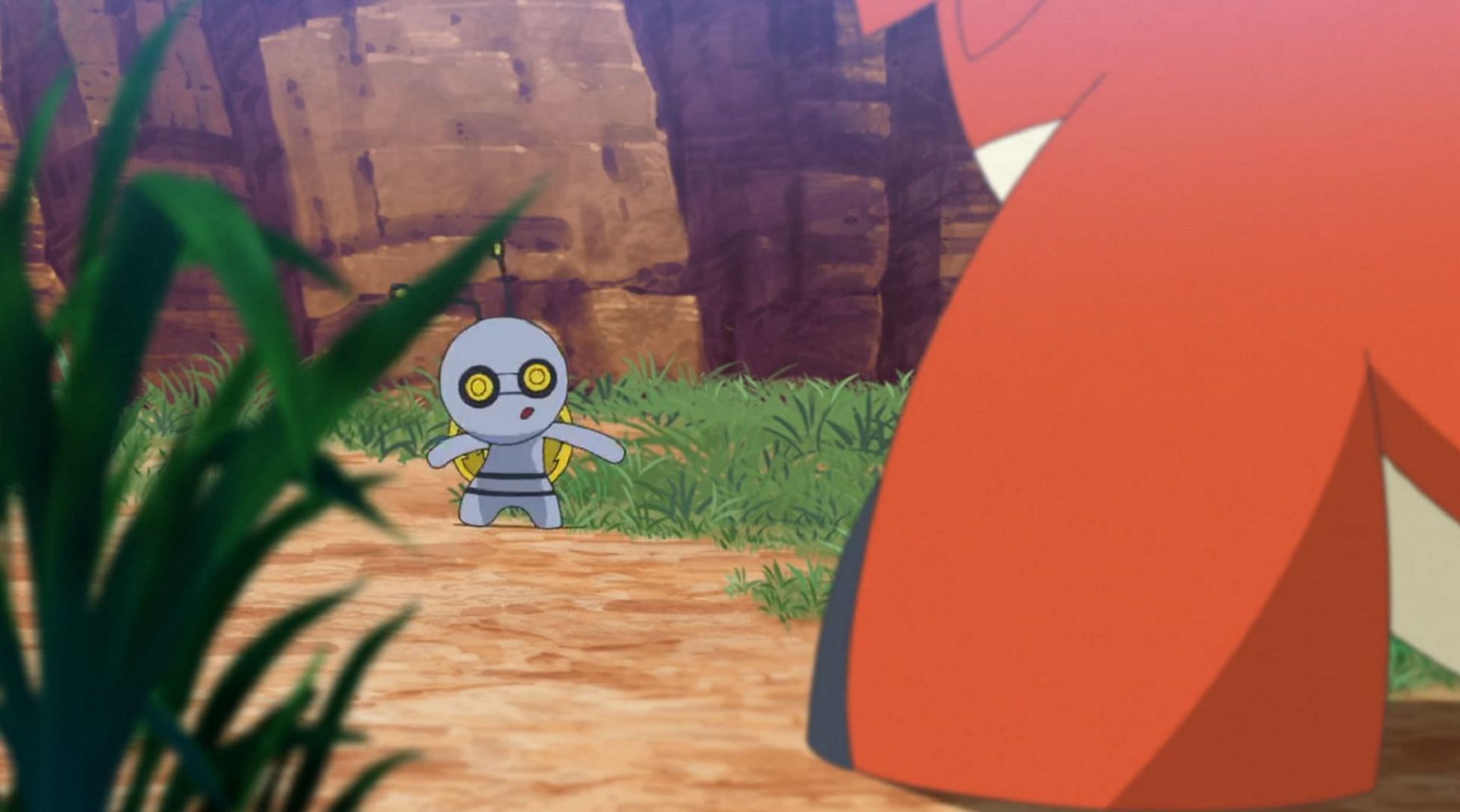 Our Pokemon Horizons heroes find a Roaming Forme Gimmighoul (Image via The Pokemon Company)