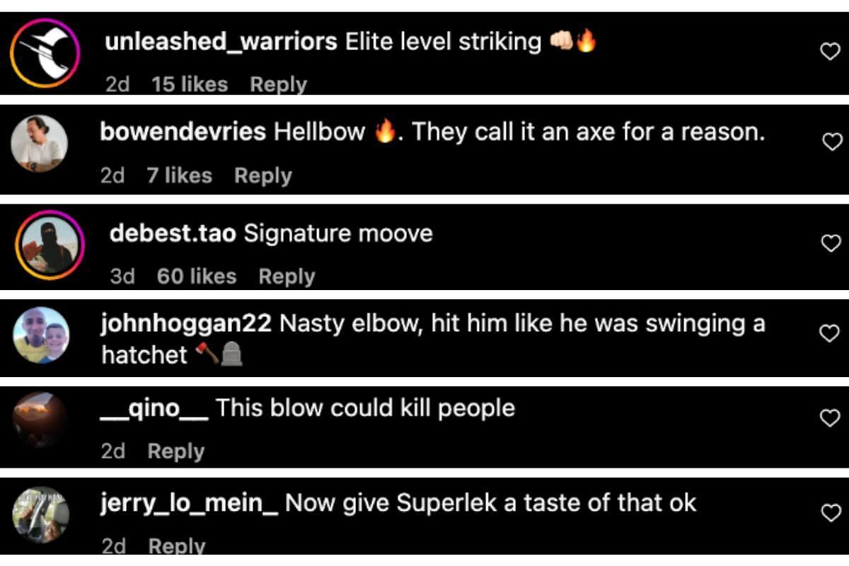 Screenshot of fans&#039; comments