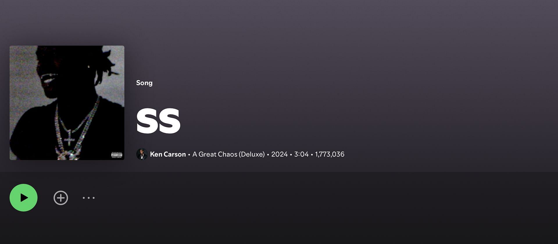 Track 24 on Ken Carson&#039;s &#039;A Great Chaos Deluxe&#039; (Image via Spotify)