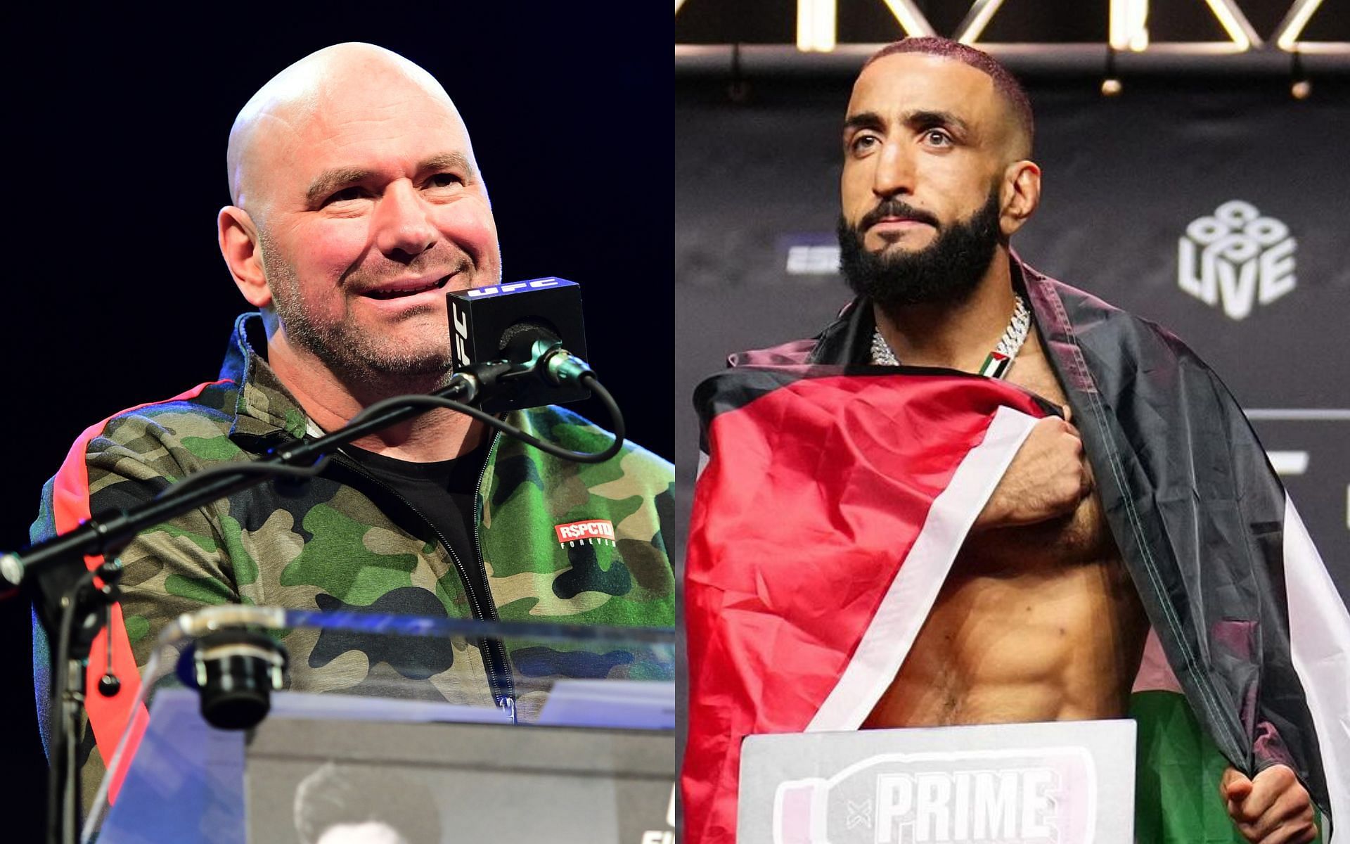 Dana White (left) is one of the most successful combat sports promoters ever; whereas Belal Muhammad (right) is a veteran UFC fighter [Images courtesy: Getty Images and @bullyb170 on Instagram]