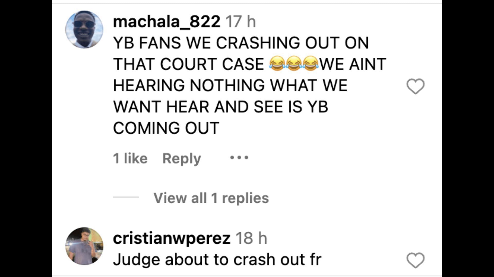 Netizens react to fans demanding the rapper&#039;s release in court (Image via @akademiks/ Instagram)