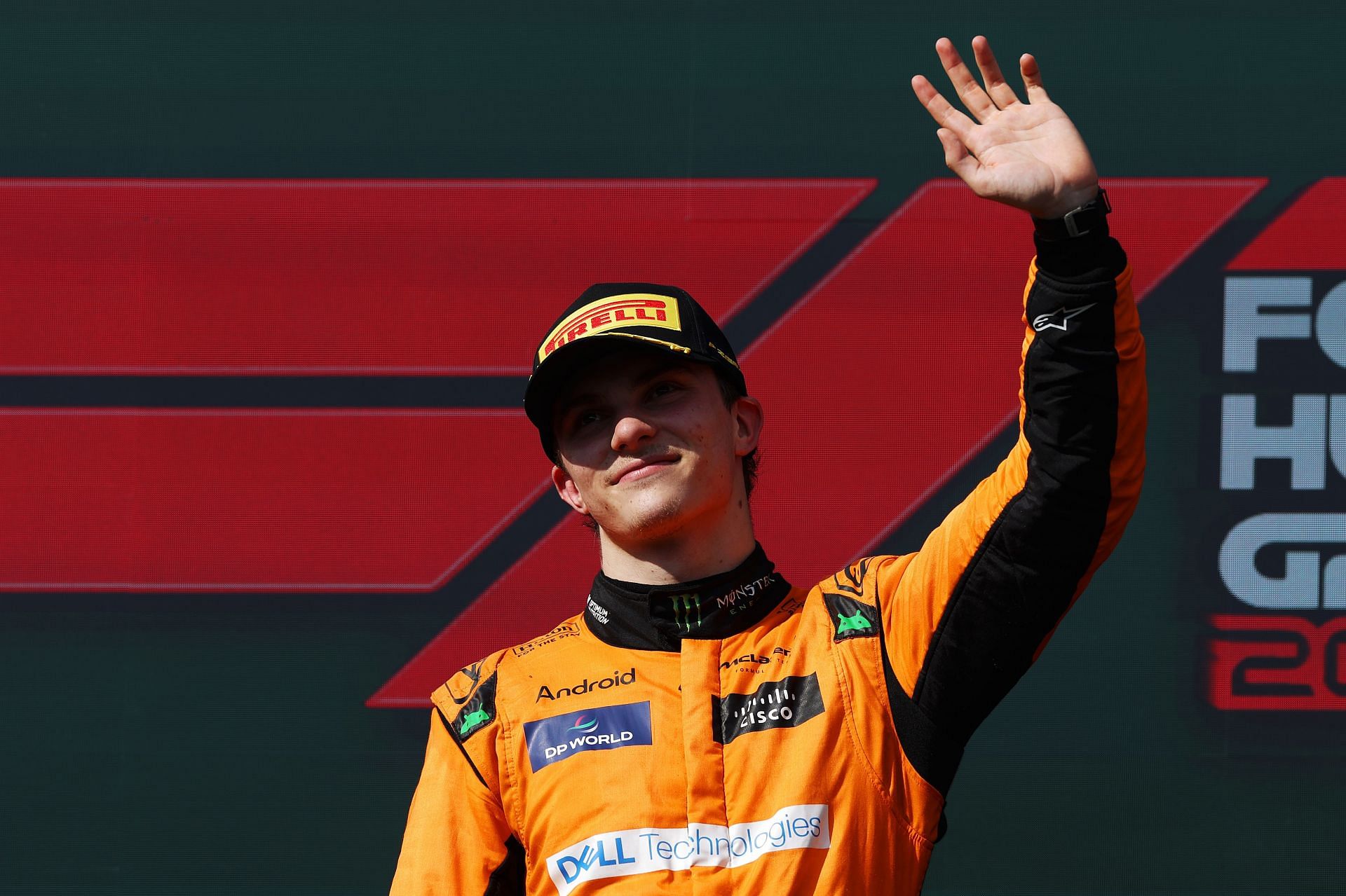 Oscar Piastri celebrates winning the Hungarian GP (Image via Getty)