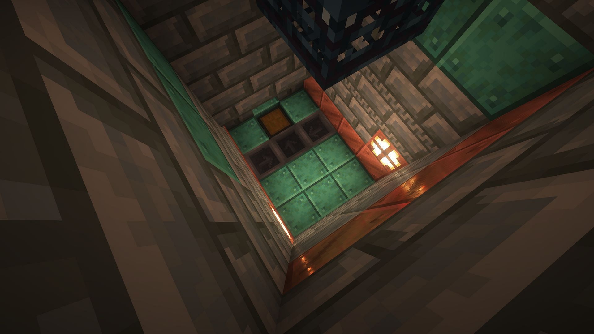 The collection system added below the spawner (Image via Mojang)