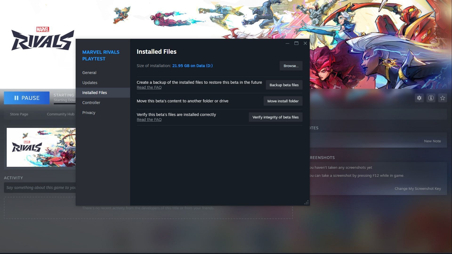 Bypassing Marvel Rivals &quot;failed to connect to server&quot; error through verification (Image via Valve)