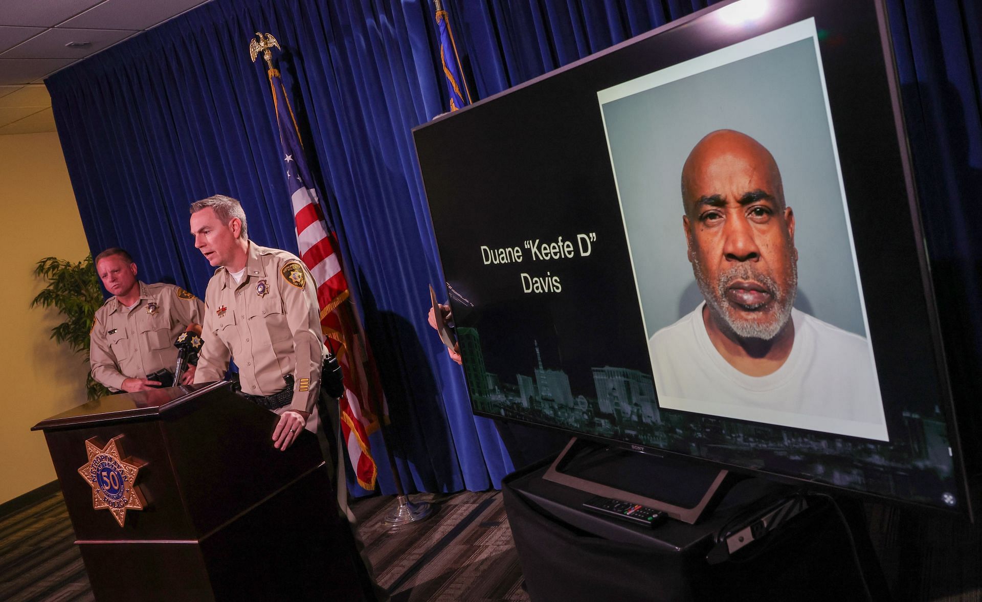 Las Vegas Police Department Holds News Conference On Arrest In 1996 Murder Of Tupac Shakur - Source: Getty (Photo by Ethan Miller/Getty Images)